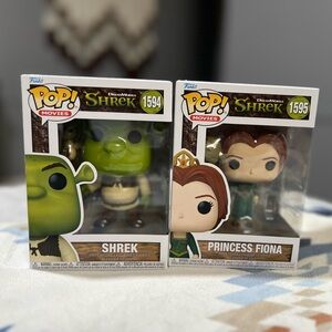30th Anniversary Shrek and Fiona Funko Pop Vinyl Figures - Rare Set
